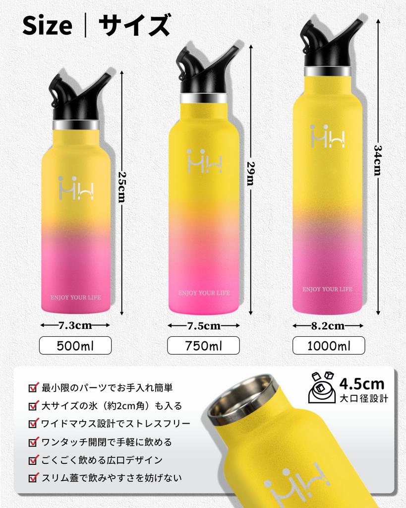 500ml Stainless Steel Vacuum Insulated Water Direct Keeps Cold or Suitable for Sports Drinks and Carbonated Screw Easy To Wide Perfect for and Outdoor