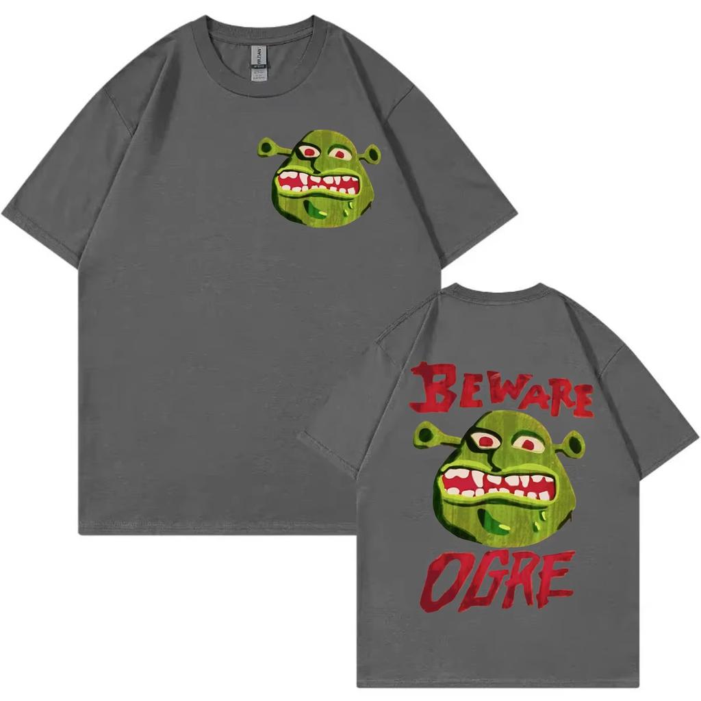 Vintage Animated Film Shrek Graphic T Shirts Men Women Gothic Short Sleeve T-shirt Fashion Casual Oversized T-shirts Streetwear