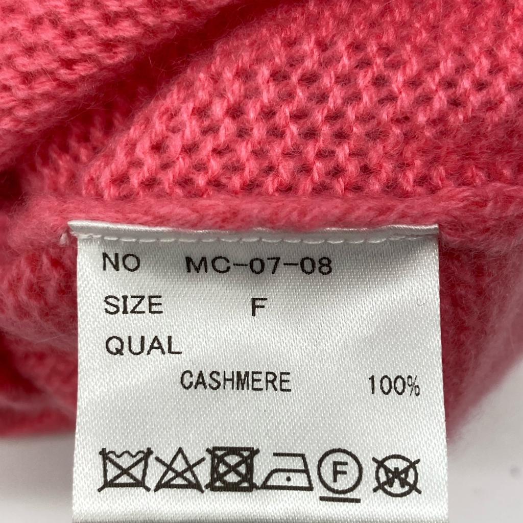 MAISON CARREE MC-07-08 Pink cashmere100 Raglan sleeve mini knit pullover tops F pinkUsed