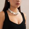 Eye Catching Large Bead Necklace Zinc Alloy Materials Clavicle Chain Accessories For Layering And Gifting