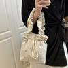 Versatile Nylon Shoulder Bag Sweet Drawstring Handbag Stylish Pleated Tote Bag  Female