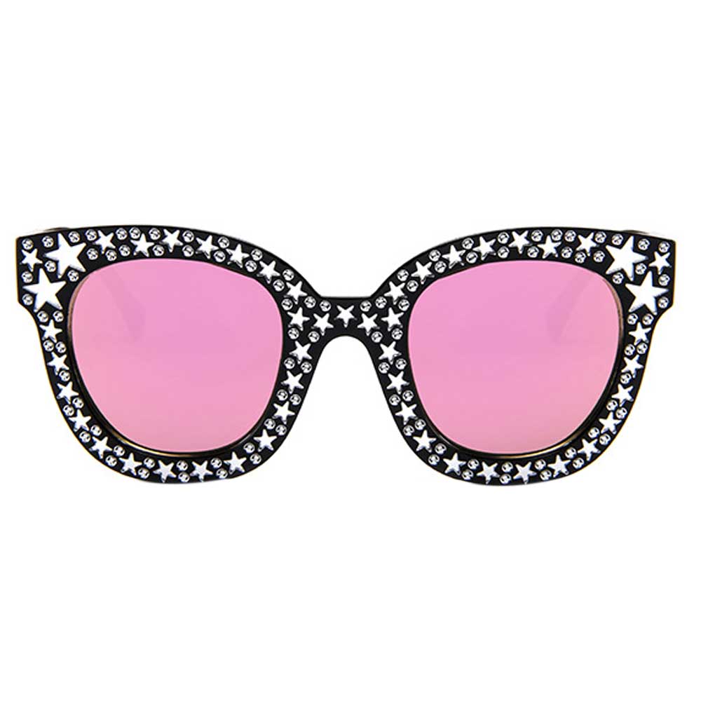 Women Girls Summer Transparent Lens Star Personality Punk Eyeglasses Retro Eyewear