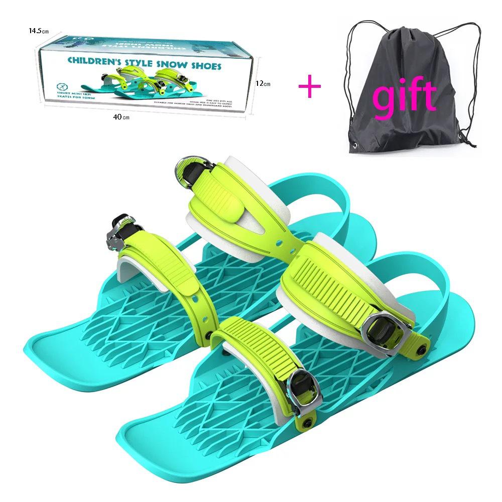 Thickened Mini Sled & Ski Boots: Anti-Slip Snowshoes & Dual-Plank Ice Skates for Outdoor Sports