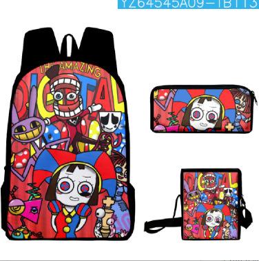 Digitale Circus Kinder Schooltas De Verbazingwekkende Digitale Circus Student Rugzak Aktetas 16inch three-piece set