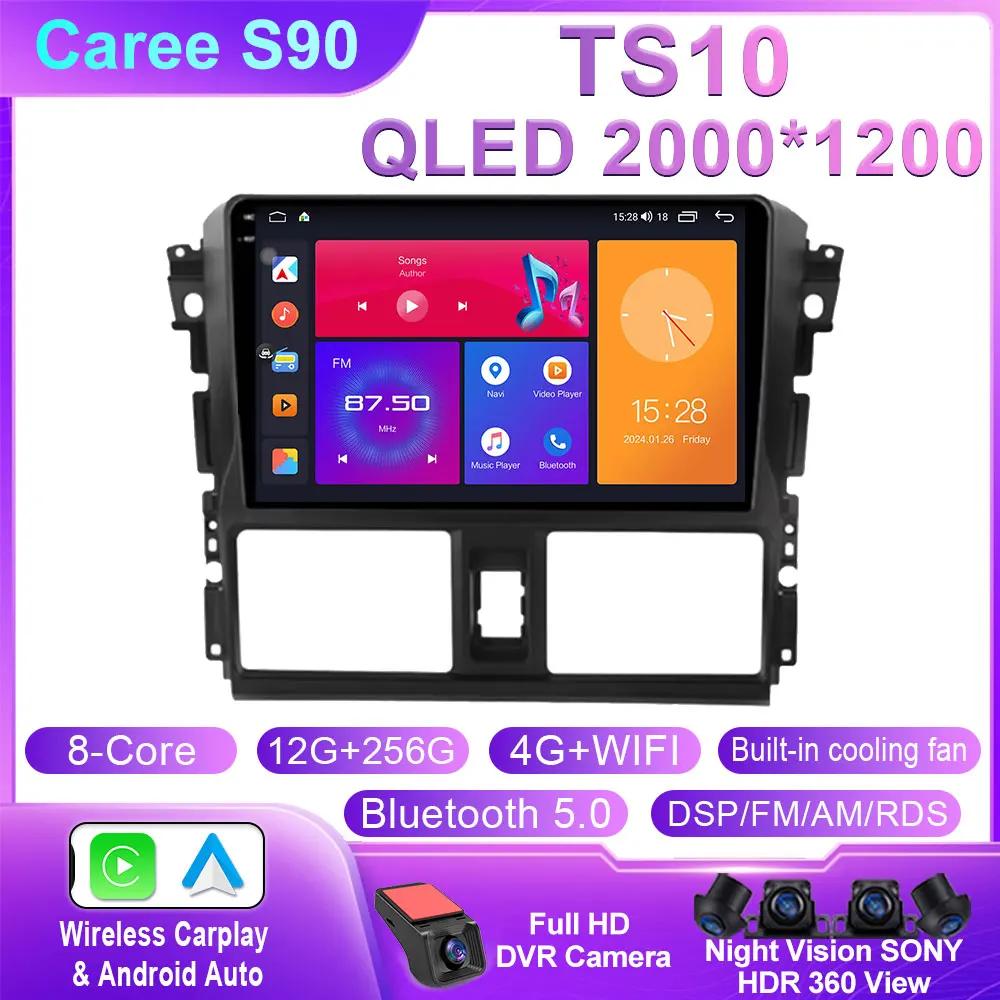 Android 14 Carplay Auto For Toyota Vios Yaris 2013 2014 2015 2016 Car Radio Multimedia Navigation Player Stereo WIFI 4G No 2DIN