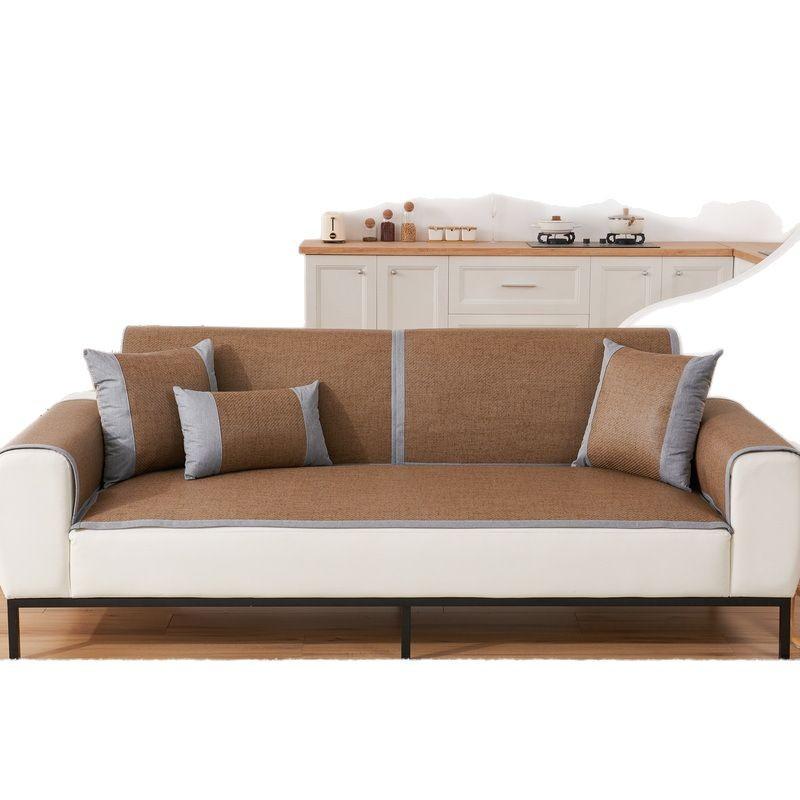 Popular New Ice Rattan Mat Sofa Cushion Cold Summer Cover Modern Summer Ice Silk Mat Non-Slip