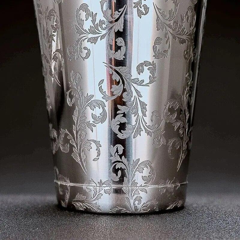 550 ml/750 ml grawerowanie koktajli Boston Shaker ze stali nierdzewnej narzędzia barowe