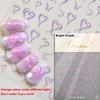 5D Love White English Letter Silver Jelly Nail Art Sticker Line Geometric Pattern Shape Romantic Delicate Manicure Decals