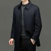 Firstview Men's Wool Blend Lapel Overcoat with 90% Down Lining
