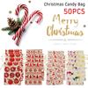 50PCS Christmas Gift Bags Drawstring Reusable Candy Bag Cotton Linen Bag Santa Sacks