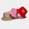 Girl Embroidery Letter Fisherman Hat Wide Brim Bucket Hat Spring Sunproof Hat