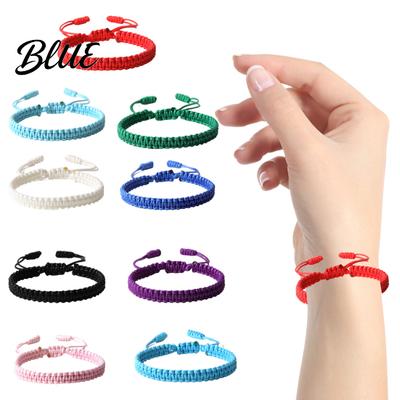 Gender-neutral Bracelet Unisex Hand Rope Adjustable Handmade Braided Solid Color