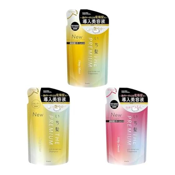 [Set Purchase] Ichikami THE PREMIUM [Shiny Moist] Extra Damage Care Introducing Serum in Treatment Refill 340g + [Shiny Moist] Extra Damage Care