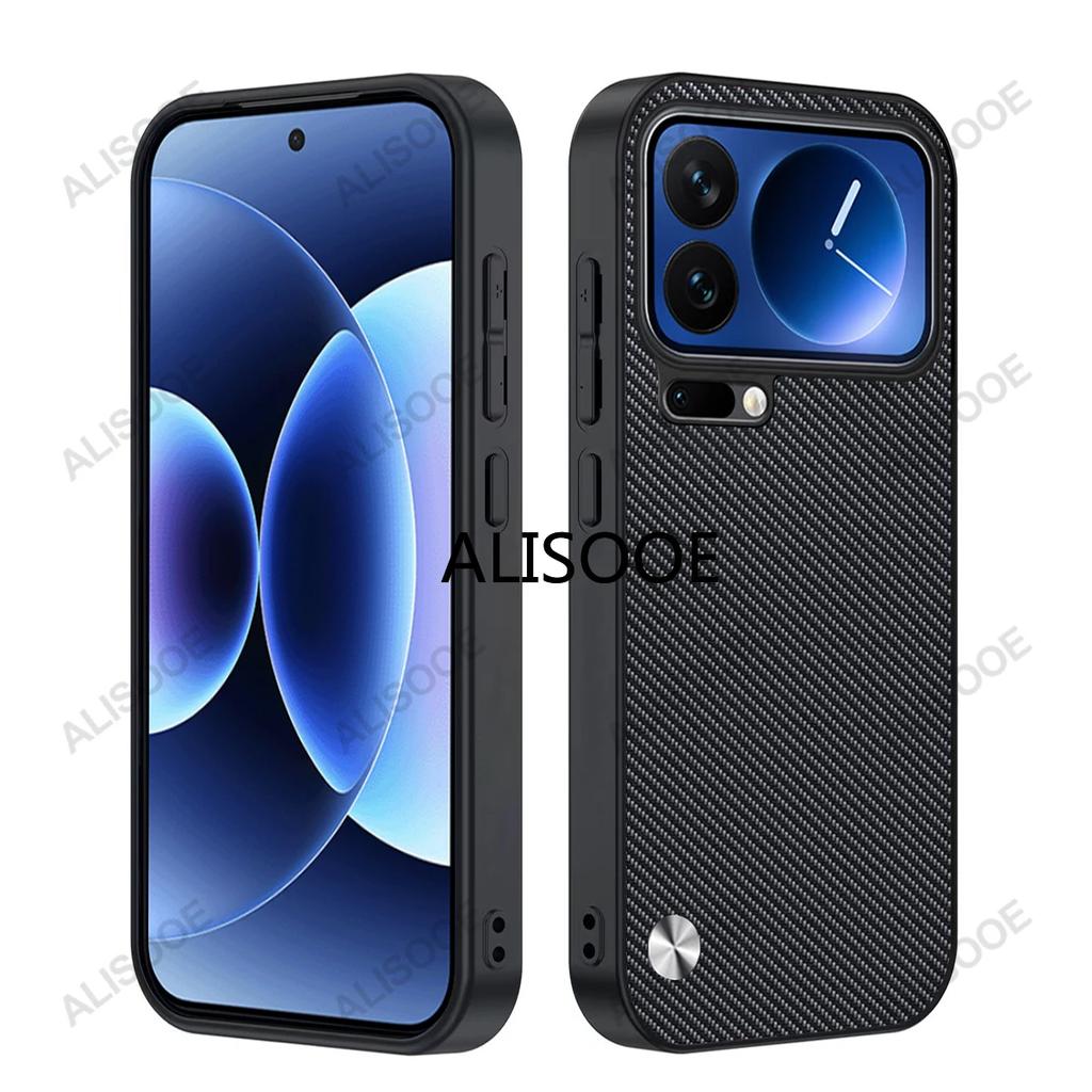 Leather Funda for Xiaomi 17 Case for Xiaomi 17 Pro Max Luxury Fiber Texture PU-Leather Protection Capa Cover