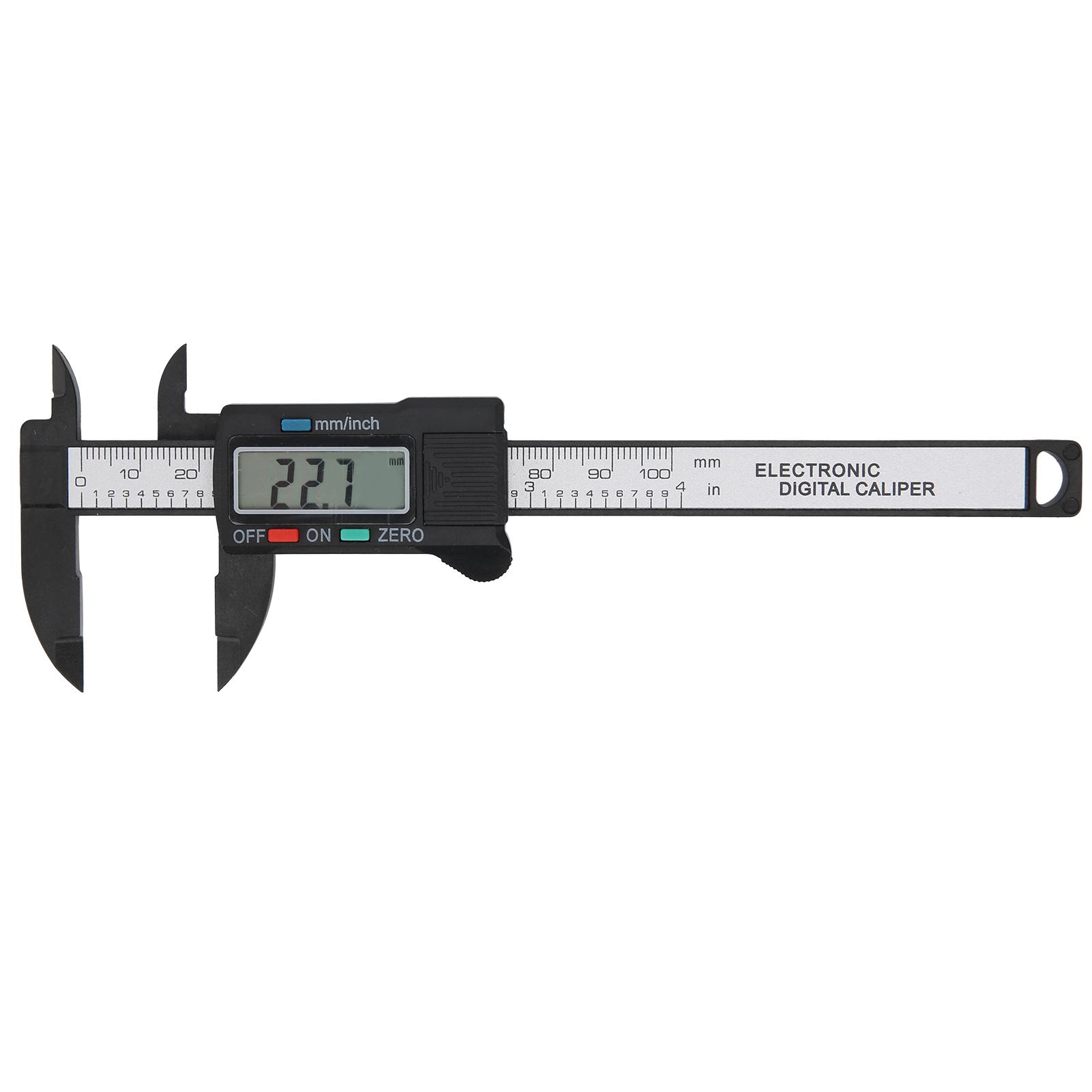 

Цифровой ЖК-дисплей Штангенциркуль Высокая точность Пластиковая Карбоновое волокно Верньерная шкала 0100мм