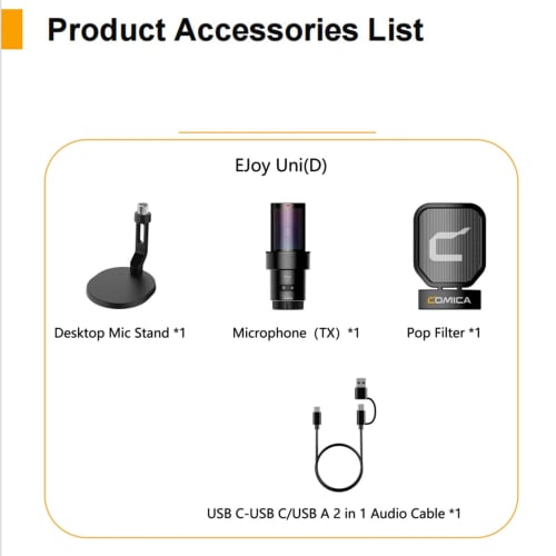 Comica USB Microphone for Computers and Smartphones, RGB Cardioid Condenser Gaming Microphone (for Podcasting, Streaming, and Recording) with Desktop