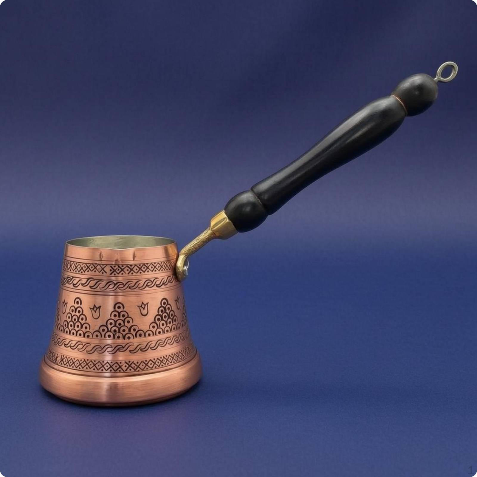 Wooden Handle Turkish Coffee Pot Handmade