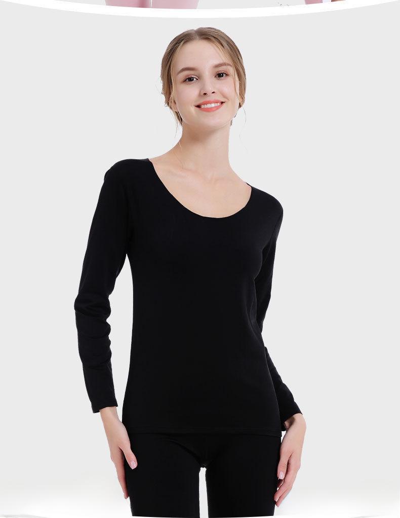 Women's Seamless Warm Round Neck Long Johns Set - Winter Style with 37° Heat Retention