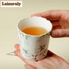 111ml Hand-painted Green Bamboo Shadow Cola Mug Personal Mug Bubble Teacup Cold Hot Water Jug Household Office Water Cup Teaset