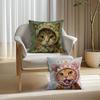 Cat bandana decorative pillowcase, ultra-soft polyester material living room sofa backrest car pillowcase home decoration
