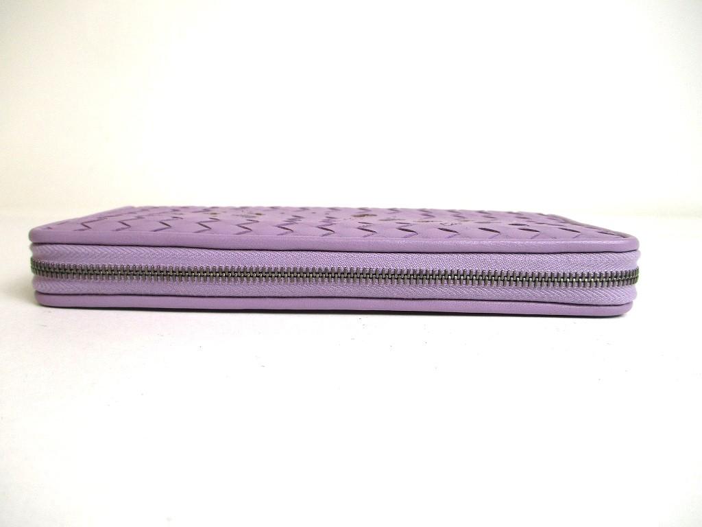 Authentic BOTTEGA VENETA Intrecciato Butterfly Motif Purple Leather Round Zip Wallet #a423  Refurbished