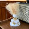 Ethnic Style Beaded Embroidered Sheep Plush Bag Charm Soft Fluffy Key Pendant for Women Purse Backpack Xmas Gift