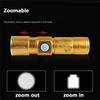 New! Led Mini Flashlight 3 Modes Portable Telescopic Zoomable Usb Rechargeable Aluminum Alloy Torch With