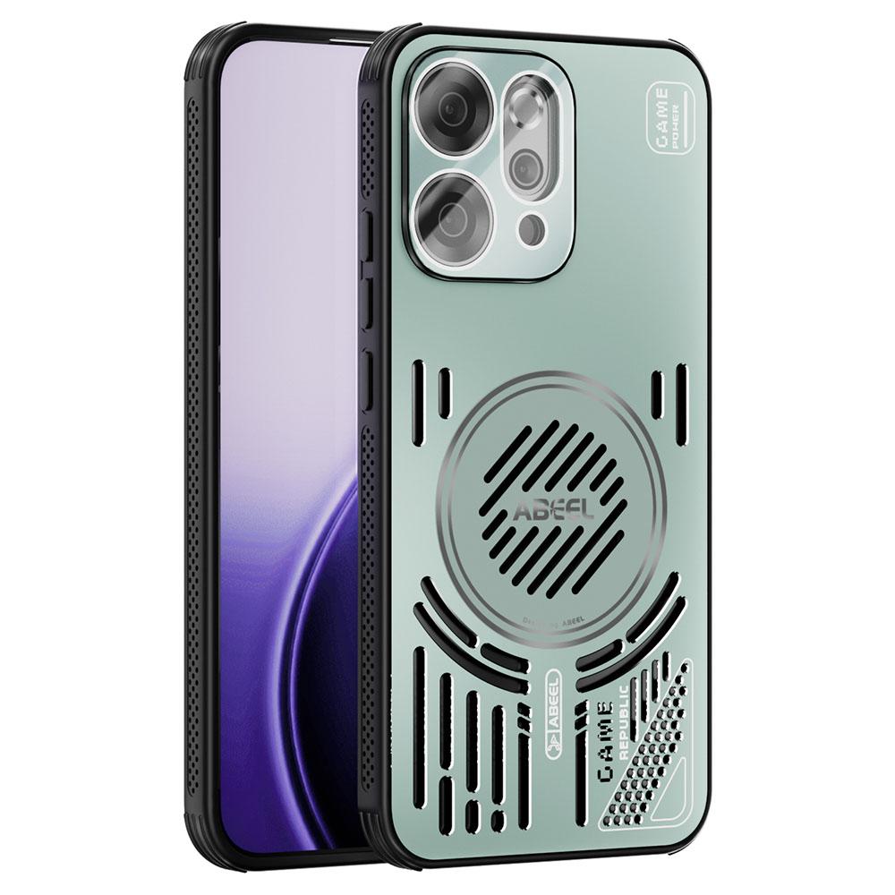 ABEEL For Oppo Reno14 5G (Global) Magnetic Case Aluminium Alloy+PC+TPU Hollow Heat Dissipation Phone Cover