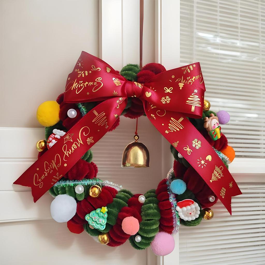 Christmas Door Wreath Festive Hands-On Activity Winter Christmas Wreath Crafting Set For Window Mantel Indoor Restaurant Wall