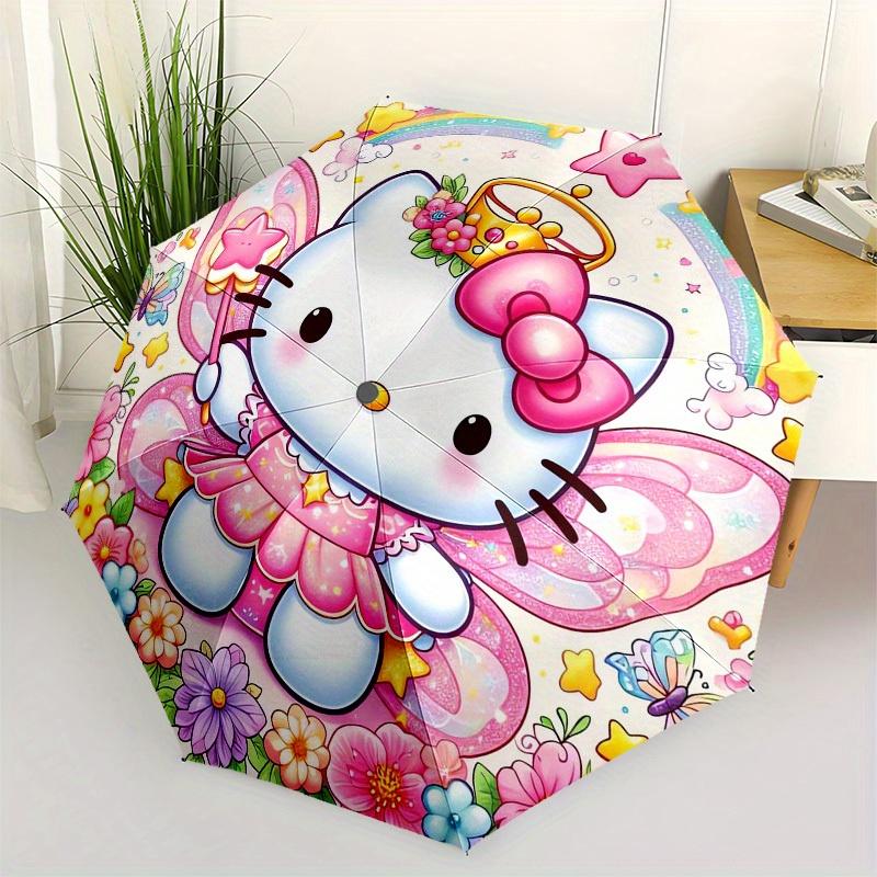 1pc Hello Kitty Fairy Princess Umbrella with Plastic Handle,Suitable for All Seasons Home Travel Outdoor UmbrellaSanlio389
