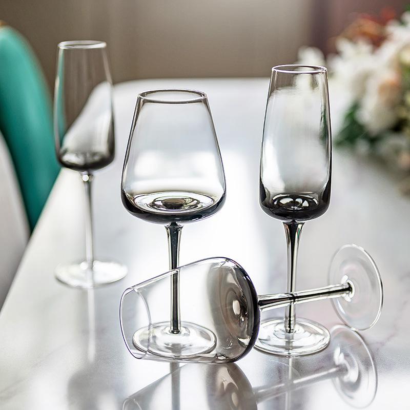Black Stem Crystal Glass Red Wine Glass Champagne Glass Home Use Gradient Personalized Transparent Wine Goblet