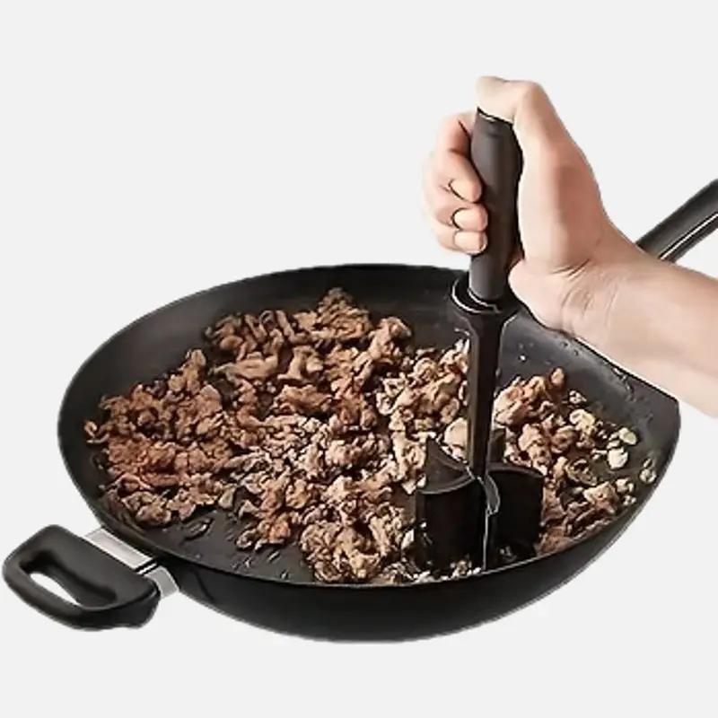 1PC Heat Resistant Plastic Meat Chopper - Manual Hamburger Meat Shredder, Beef Grinder for Crafting Burgers, Turkey & More