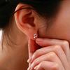 1 Pair Asymmetry Music Note Shape Mini Silver Plated Ear Studs for Daily Wear