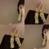Silver Needle Metal Wind Long Rose Flower Fringed Earrings Exquisite Earrings Temperament Earrings