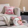Cute Soft Mascot M-Molang Cushion Cover Linen Pillowcase Soft  for Sofa Bed Home Room Decor