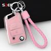 TPU Car Flip Key Case Cover Shell For VW Volkswagen Golf 7 MK7 Tiguan MK2 For Seat Ateca Leon FR Ibiza For Skoda Octavia Kodiaq