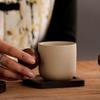 Ceramic Coffee Cup Wooden Handle with Disc Clay Espresso Cups Water Cup Breakfast Cups Teacup Milk Mug Flower Tea Mug Juice Mugs