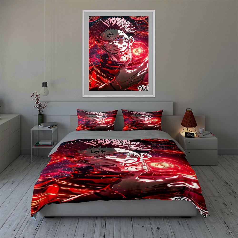 Red Fiery Face. Bedding Duvet Cover Sets Duvet Covers Pillowcases Gifts (1 * Duvet Cover 2 * Pillowcases, Without Duvet Insert)
