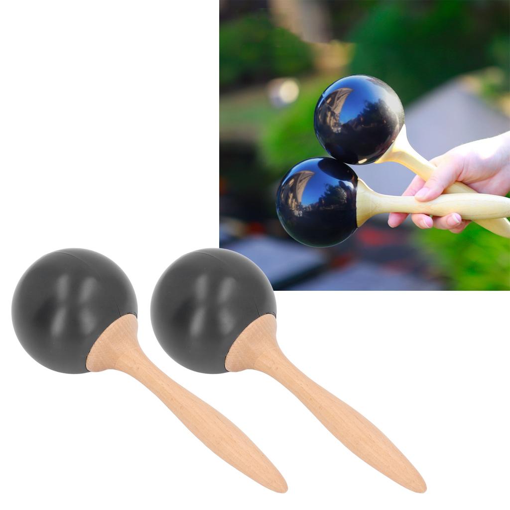 2PCS Sand Hammer Erwachsene Maracas Shaker Holzgriff Hand Percussion Instrument Spielzeug für Party Konzert