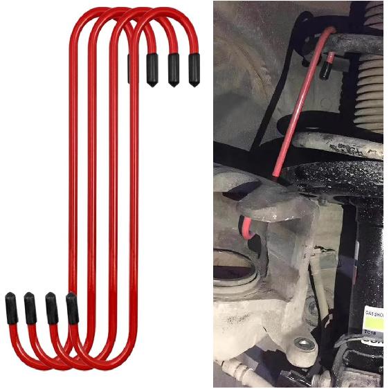 4 Pcs Brake Caliper Hangers, Hook for Brake Pads Replacement, Brake System Maintenance with Rubber Tips, Universal Automotive Tool for Braking