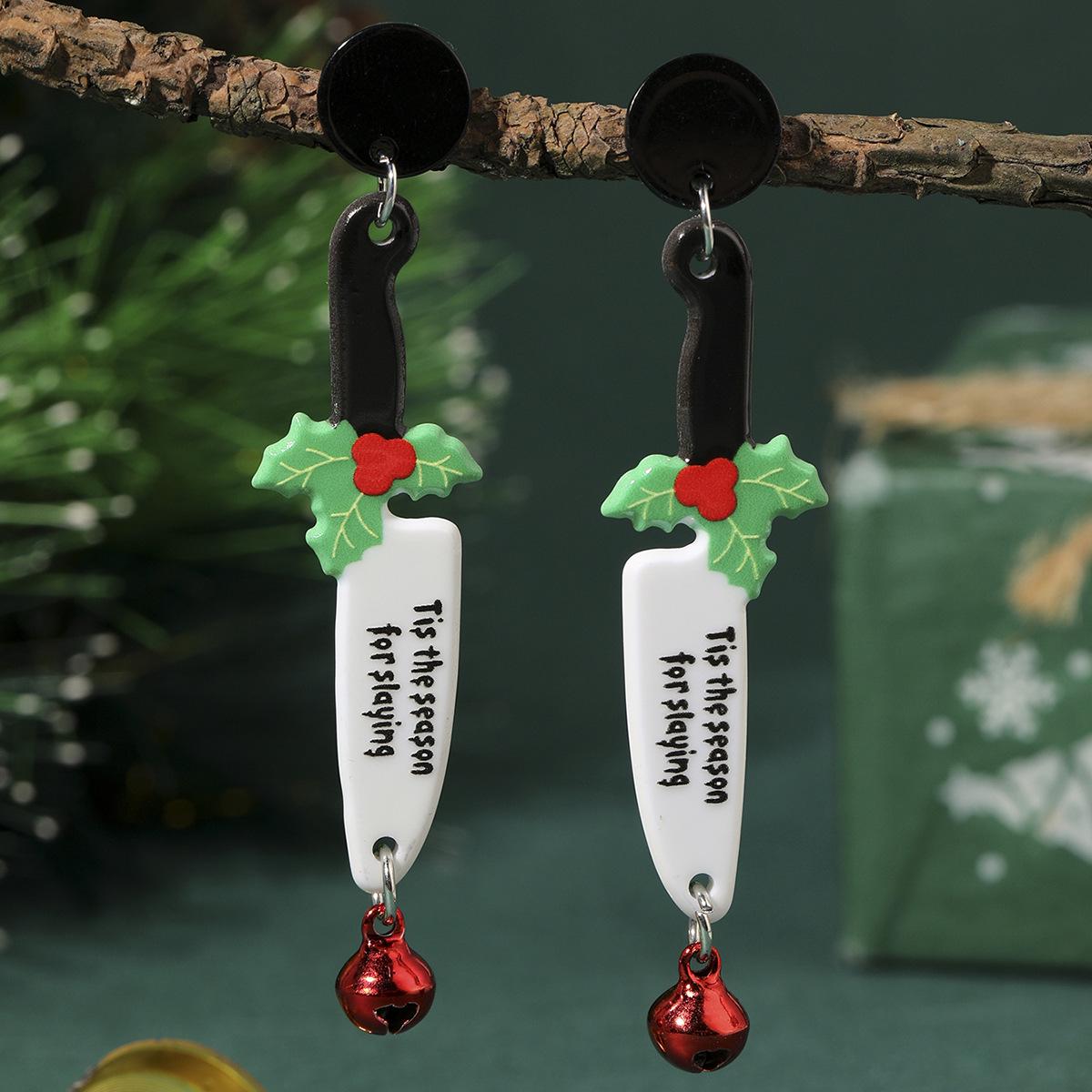

Christmas Reindeer & Snowflake Bell Acrylic Earrings for Women