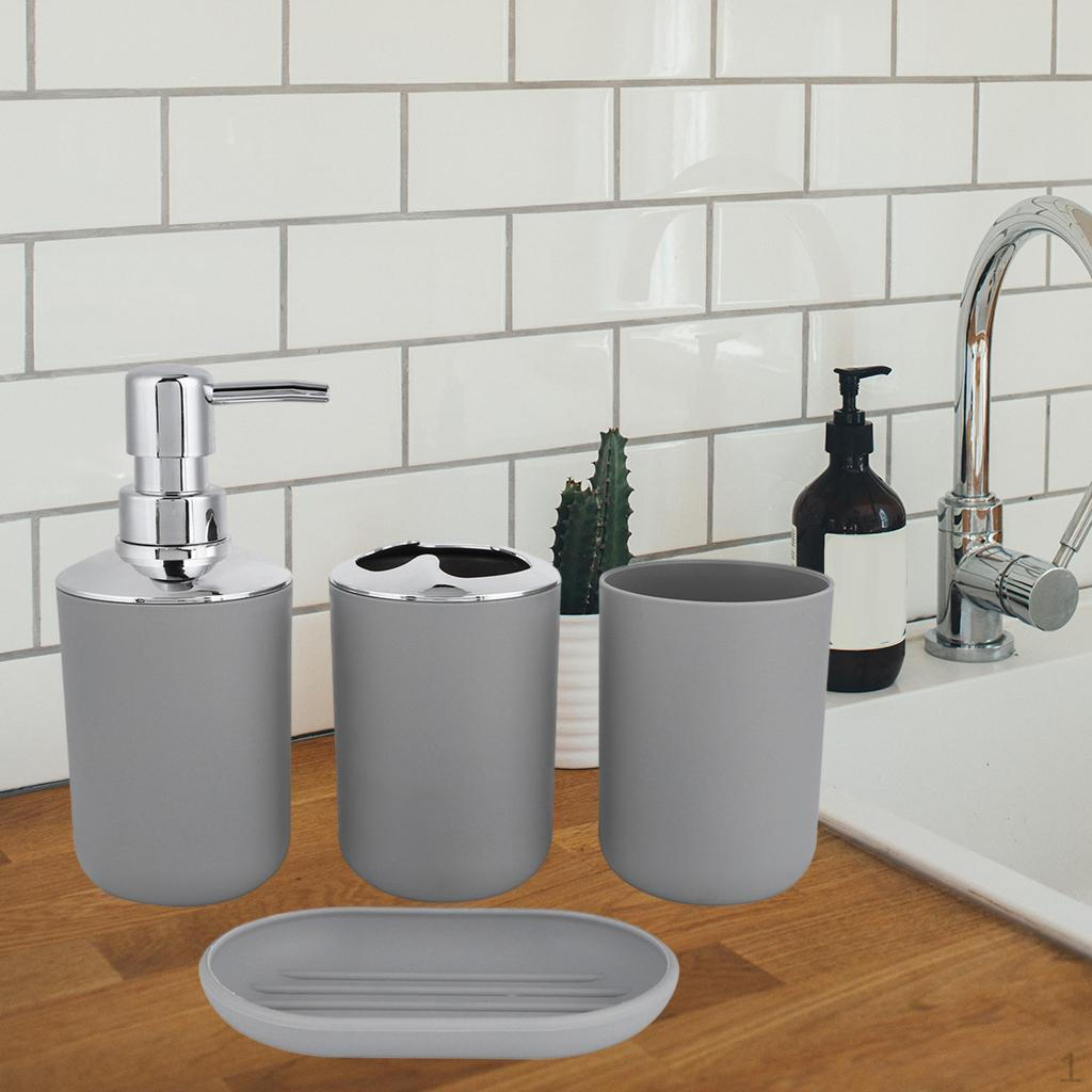 Bathroom Accessories Set Bath Ensemble Toothbrush Holder Soap Dish Countertop Decoration for