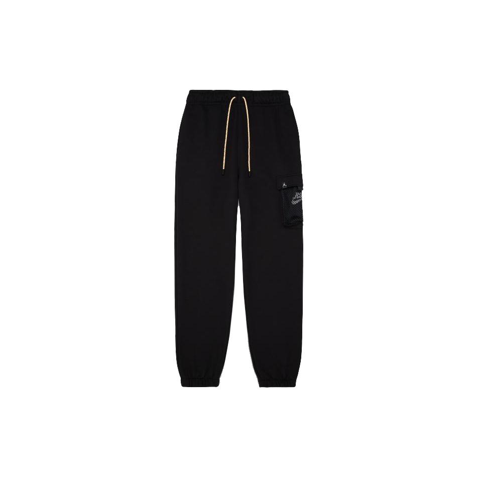 Air Jordan Jumpman Solid Color Mesh Big Pocket Breathable Lacing Sports Pants Black Men s DM1401-010 S