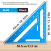 Righello a Triangolo in Lega di Alluminio ad Alta Precisione Metrico da 7''/12'' per Falegnameria con Goniometro ad Angolo Retto e Tracciatore Portatile