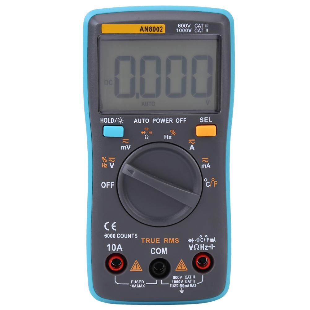 

ANENG AN8002 True RMS Digital Multimeter ACDC Voltage Ohm Current Meter 6000 Counts