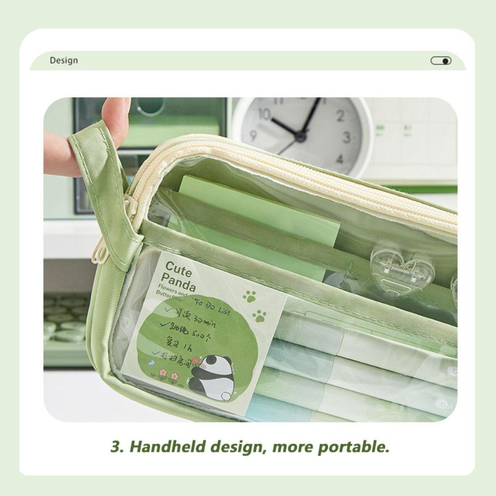 Transparent Pen Bag PVC Stationery Bag Multifunctional Pencil Case  Gift