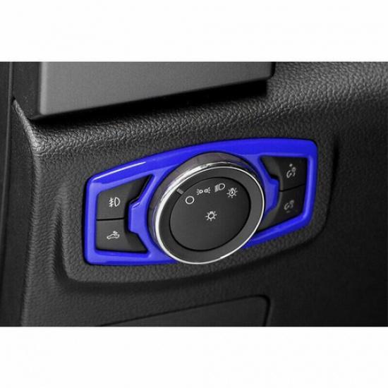 Car Headlight Switch Control Frame Cover 1* For Ford F-150 2015- Bright Blue