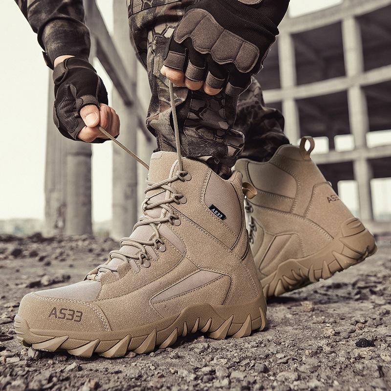 1706 Men's Shoes Outdoor Workwear Boots Battlefield Training Cotton High Top Plus Size Off-road Hiking Desert