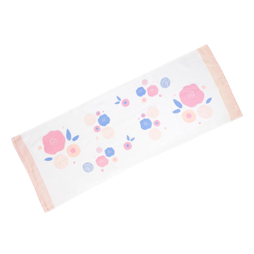 Mukotowel Pela Face Gauze Made in Senshu Printed Towel for a Colorful 1 Pink Flower Towel, Towel, Japan, Towel, Thin, Quick-Drying, Lifestyle, Towel,