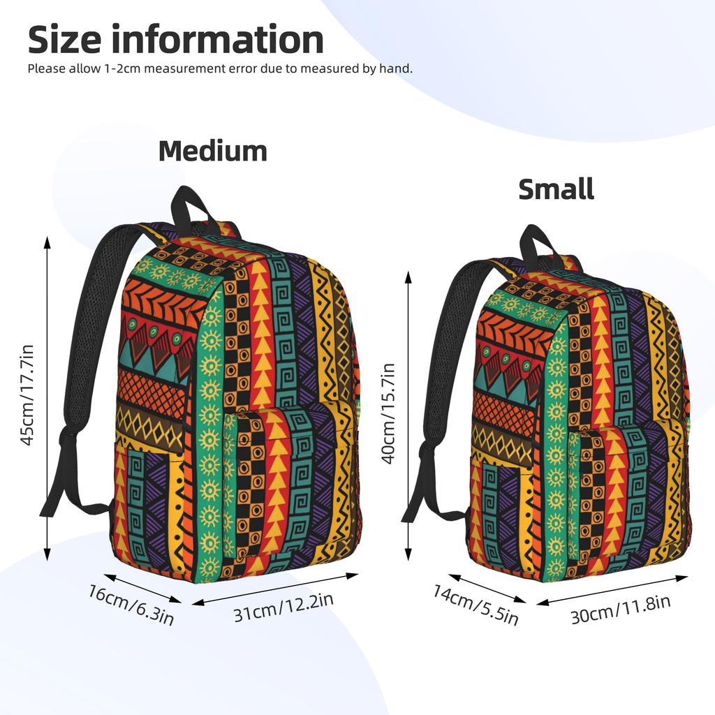 Traditioneller Ethnisch Tribal Rucksack für Männer Frauen Mode Student Business Tagesrucksack Bunt Laptop Computer Leinwandtaschen Outdoor